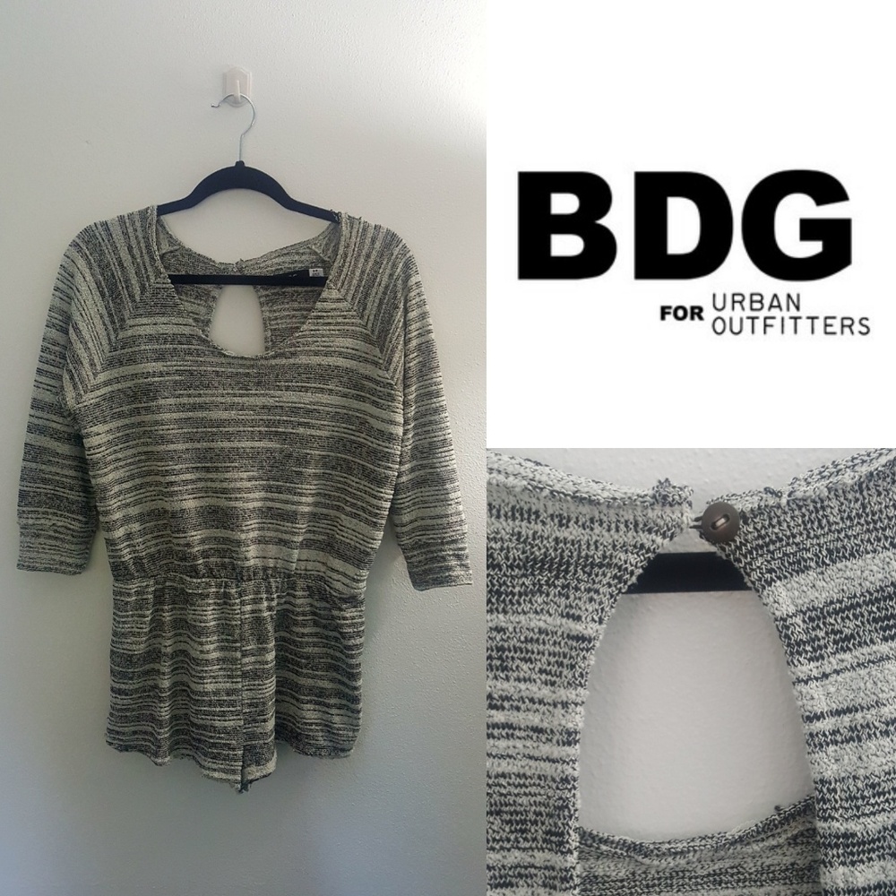 Urban Outfitters BDG Gray Marled Knit Romper